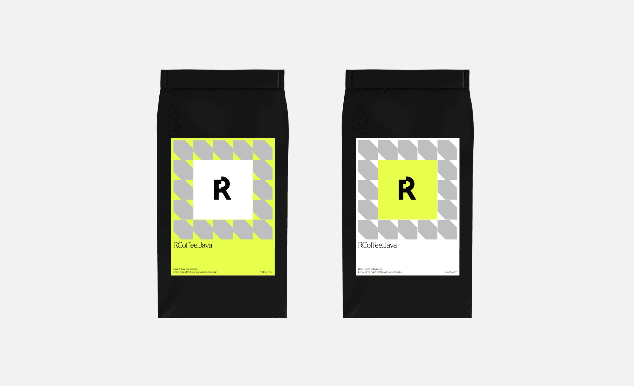 Coffee bean bag designs that are Reaktor themed